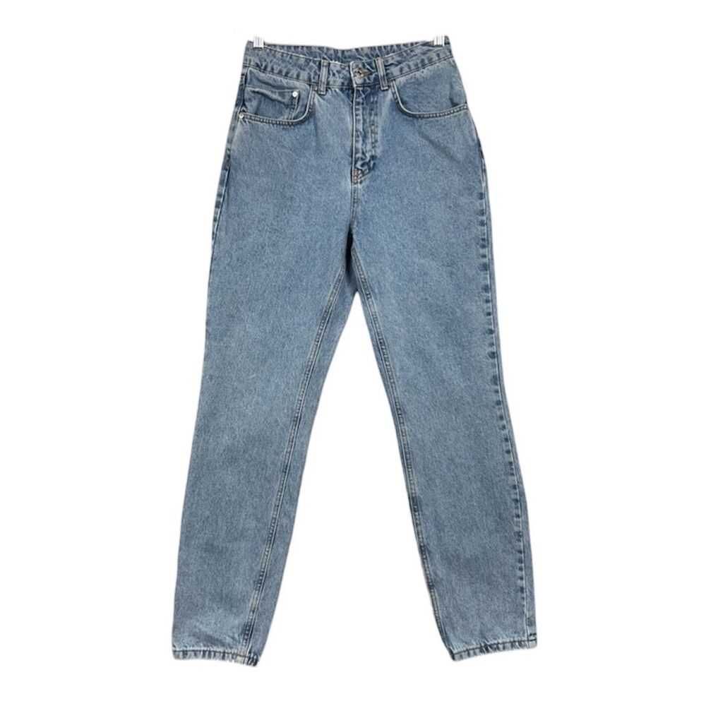 Ragged High Waist Jean Sz 28 Blue Light Wash Distressed